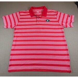 Georgia Bulldogs Knights Apparel NCAA Striped Polo Shirt Mens XL Red